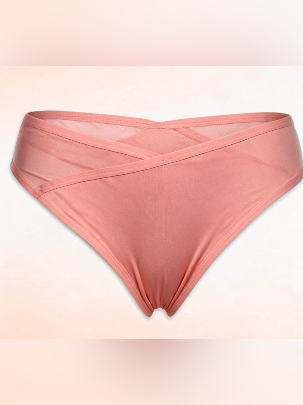 No Boundaries Mesh Micro Thong Coral Cross Front Panty XXXL 22 NWT